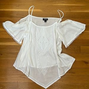 Sheer white embroidered top